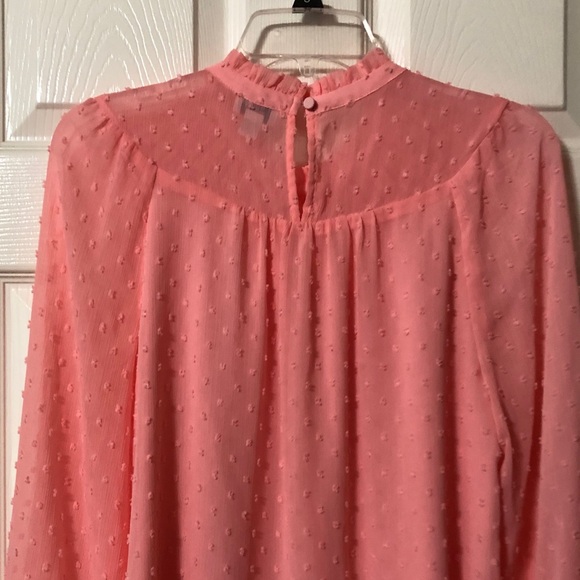 J. Crew Pink Textured Blouse Size Small Long Sleeves Fully Lined - Picture 6 of 7